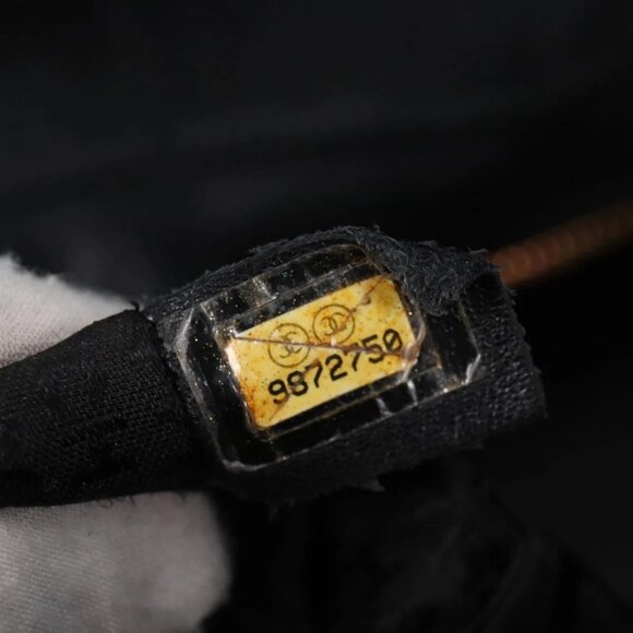 CHANEL Choco Bar Hand Bag Grained Calf Skin Black Silver gold - Picture 10 of 16